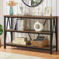 Brown 3 Tier Console Table with Open Shelves L634