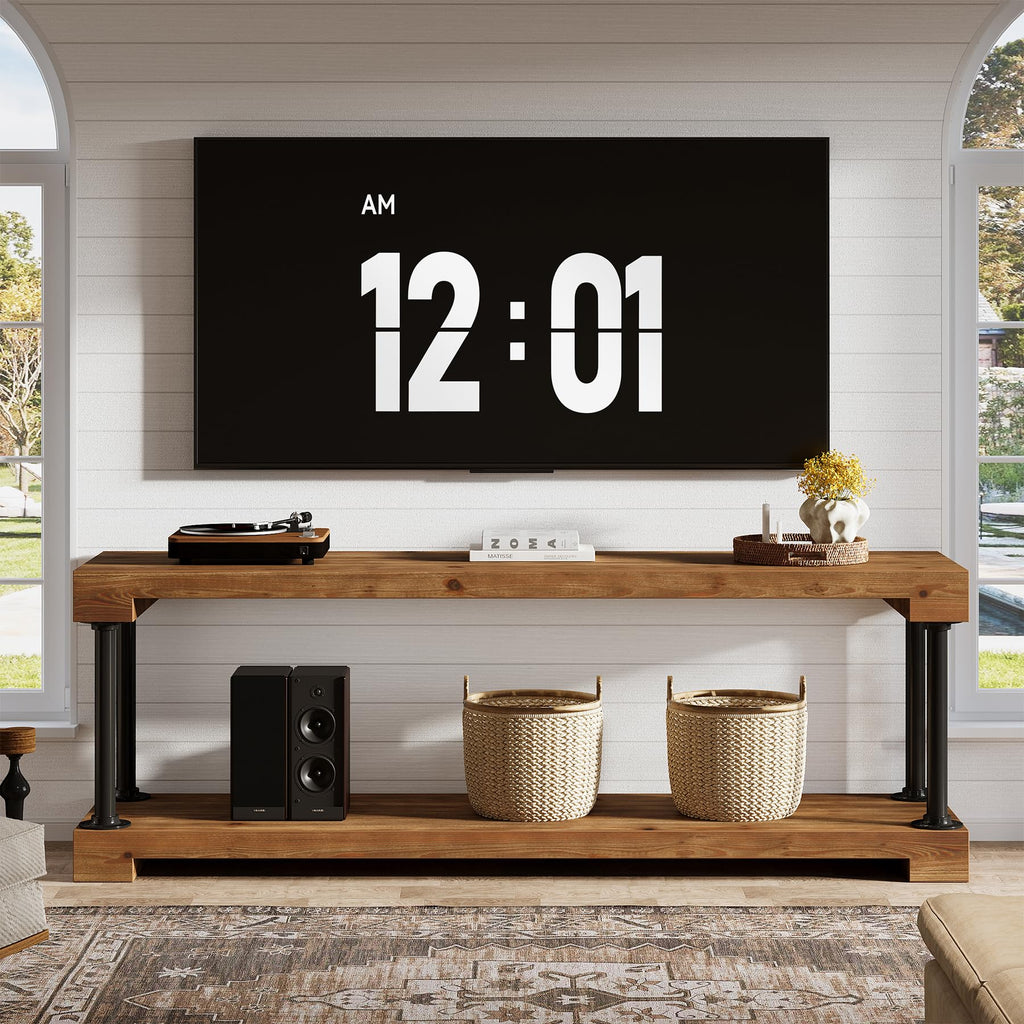 Solid Wood TV Stand for 75-Inch TV F18455