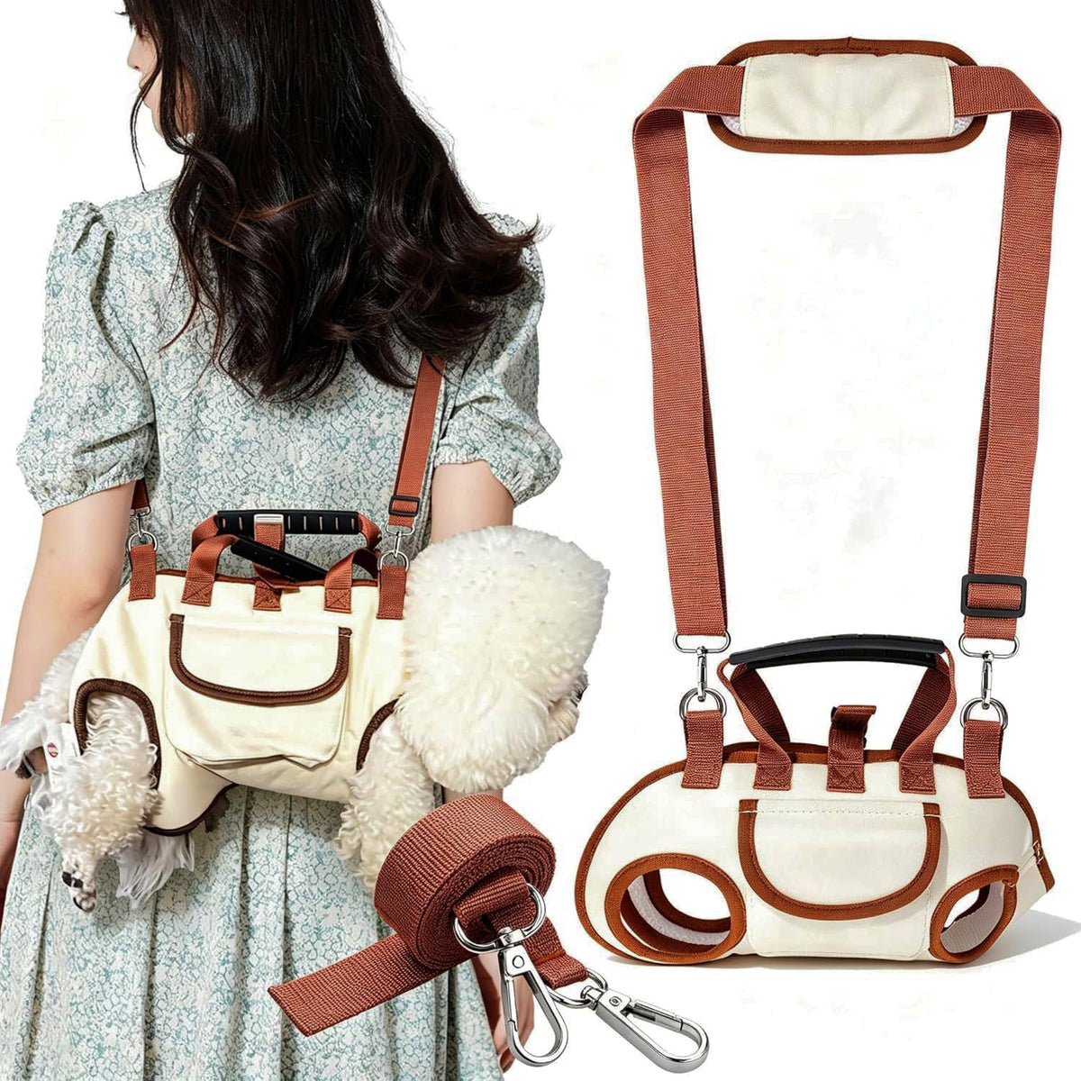 Hands Free Dog Backpack Carrier for Small Dogs, Breathable Pet Carrier with Adjustable Straps Z835