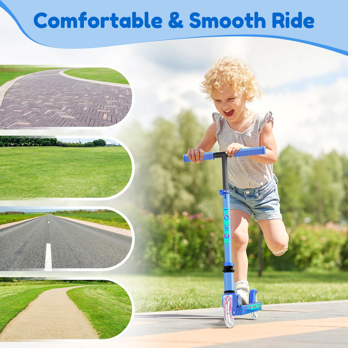 2 Wheel Adjustable Height Foldable Lightweight Kick Scooter M453