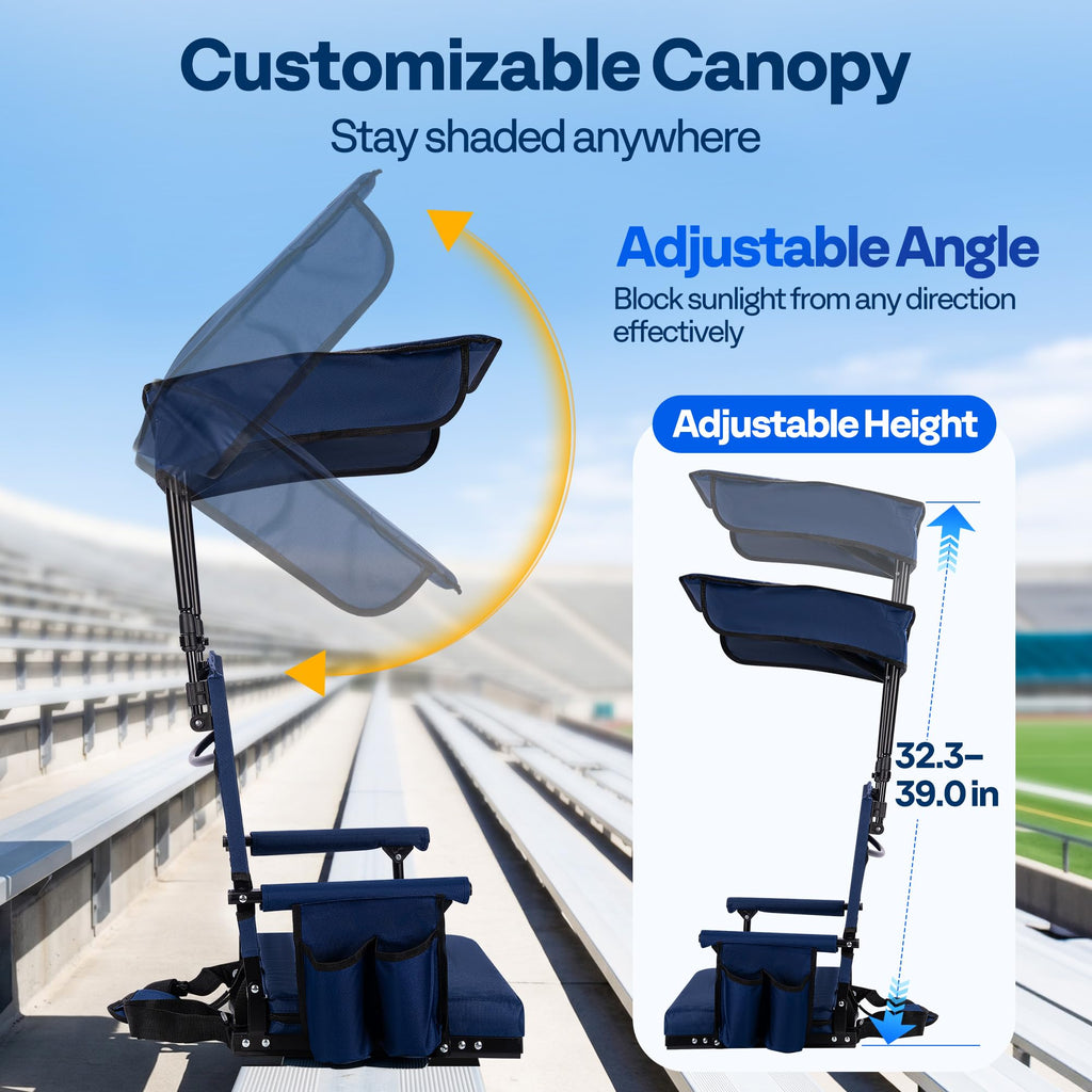 Stadium Seat with Sunshade Canopy and Back Support Z431