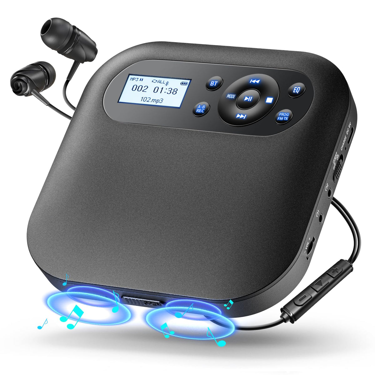 Portable CD Player with Bluetooth T621783