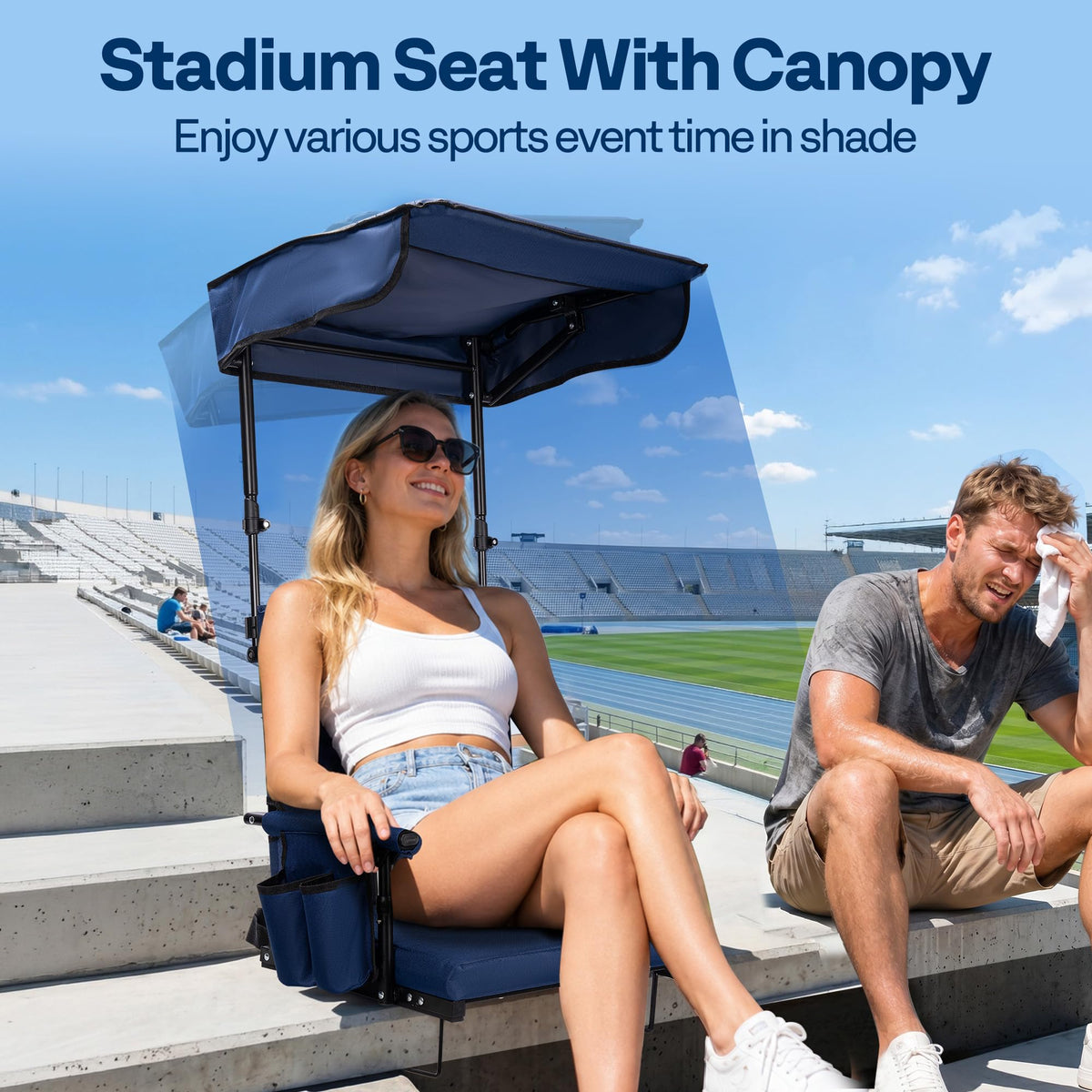 Stadium Seat with Sunshade Canopy and Back Support Z431