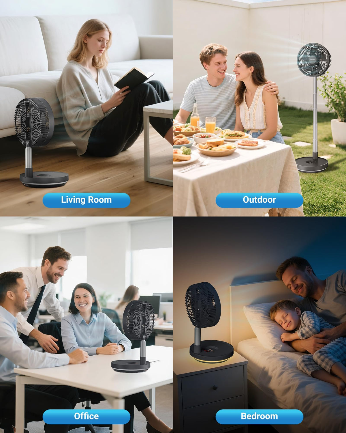 10" Portable Oscillating Fan with 10000mAh Rechargeable Battery S4285
