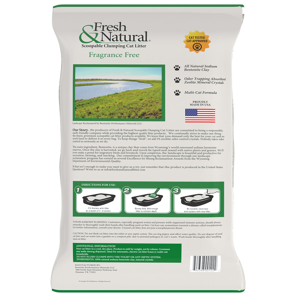 Scoopable Clay Cat Litter, 20-Pound, Fragrance Free B260722