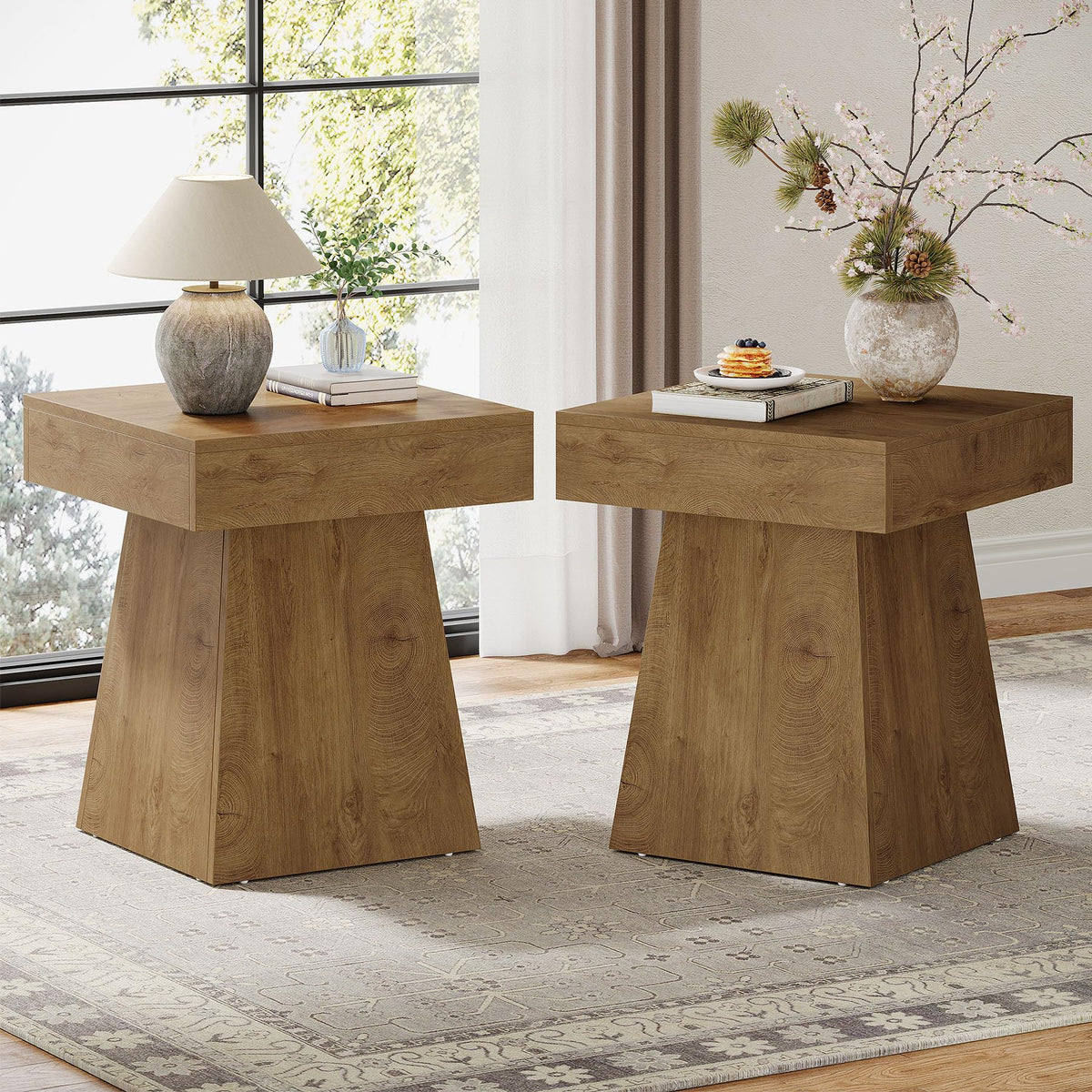 Small End Table Set of 2 Light Brown M228355