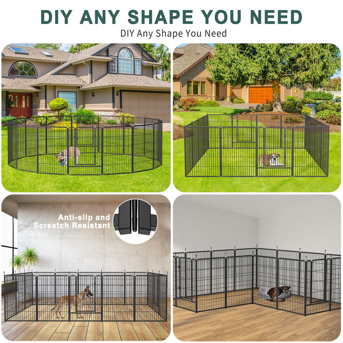 16 Panel 40" Height Dog Playpen with Doors L27349