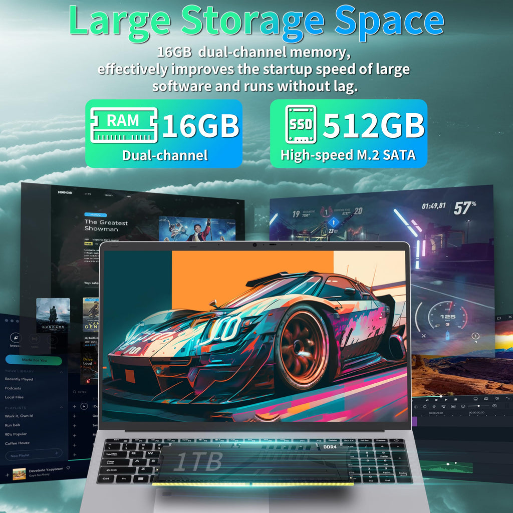 17.3" FHD IPS Business Laptop Computer, Silver E78903