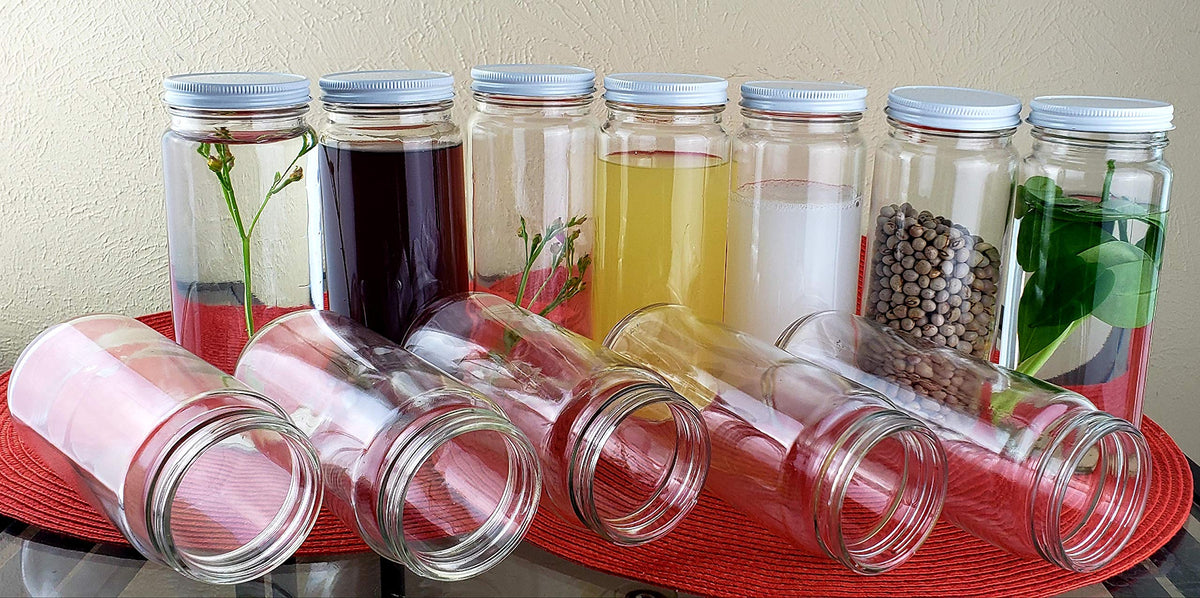 Wide Mouth Glass Bottle Jar 16 oz C486