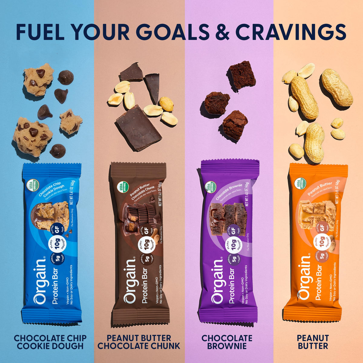 Organic Vegan 10g Protein Bars Peanut Butter 12 Pk H327