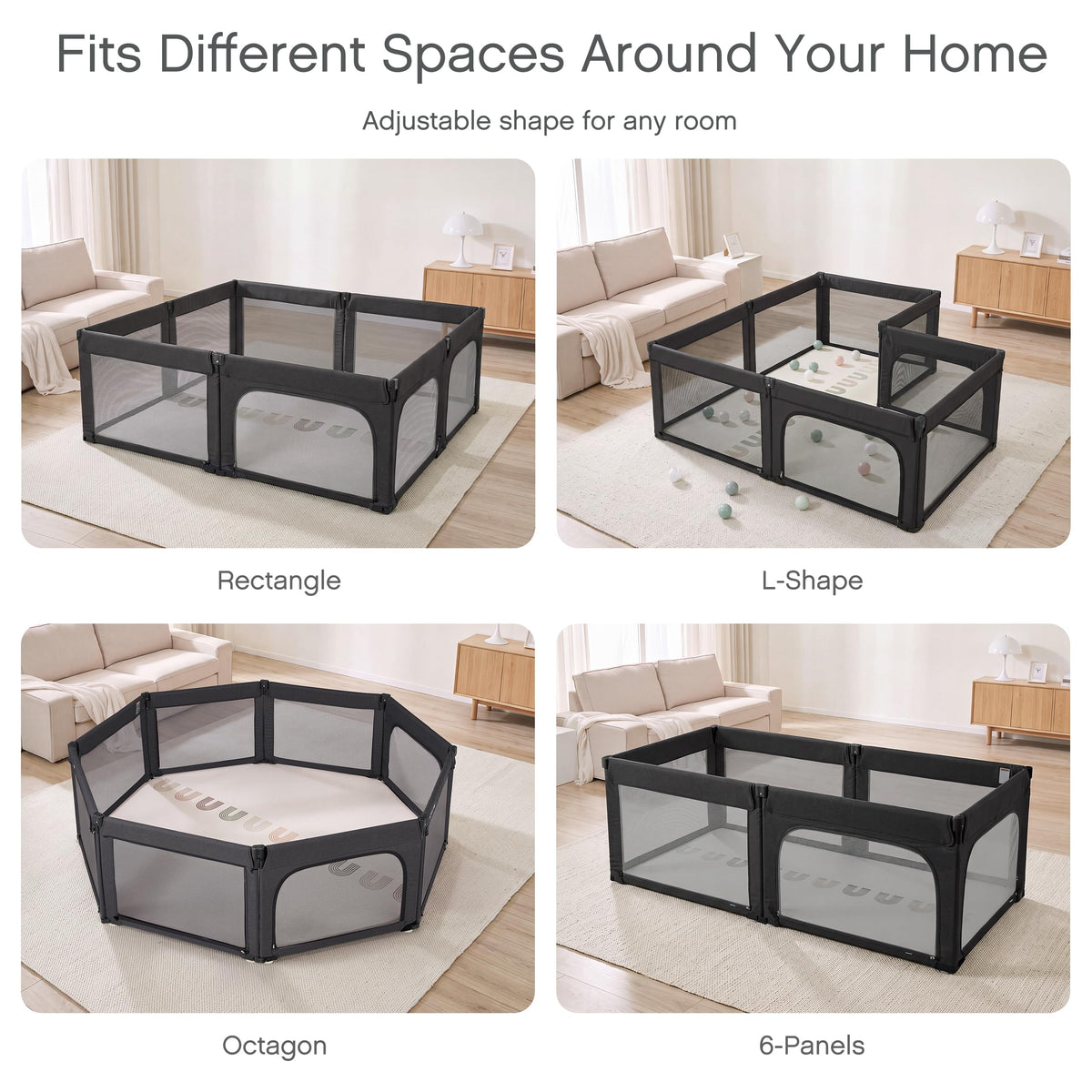 8-Panel Foldable Baby Playpen K61526
