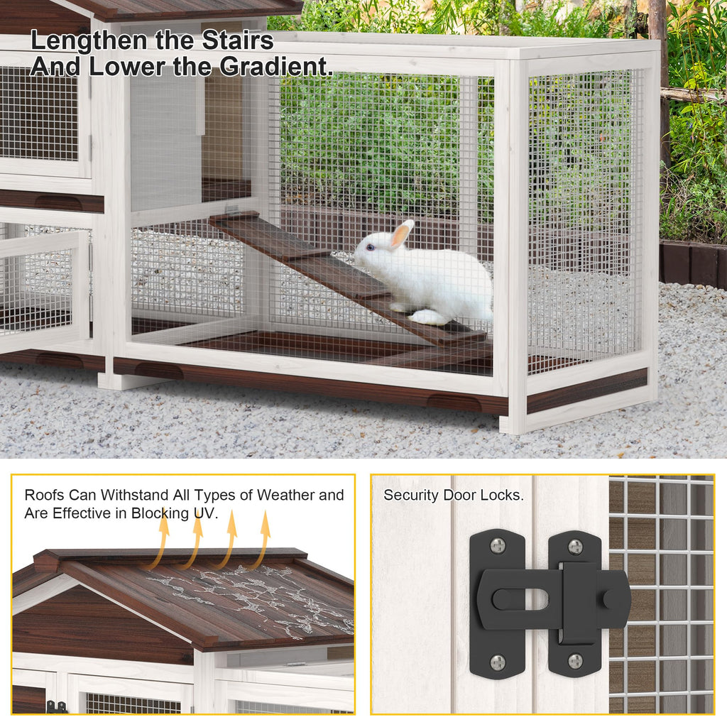 60" Wooden Rabbit Hutch E40576