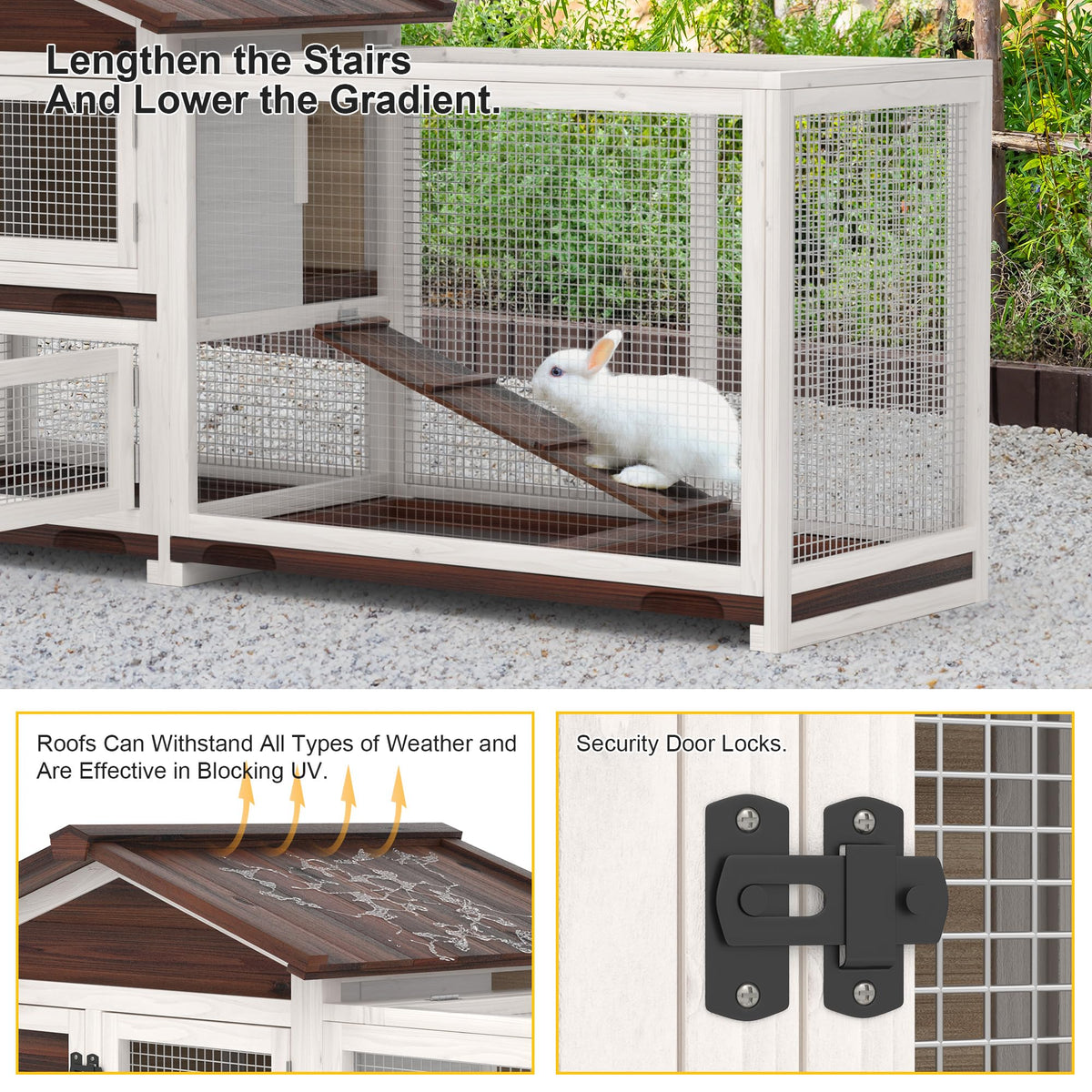60" Wooden Rabbit Hutch E40576