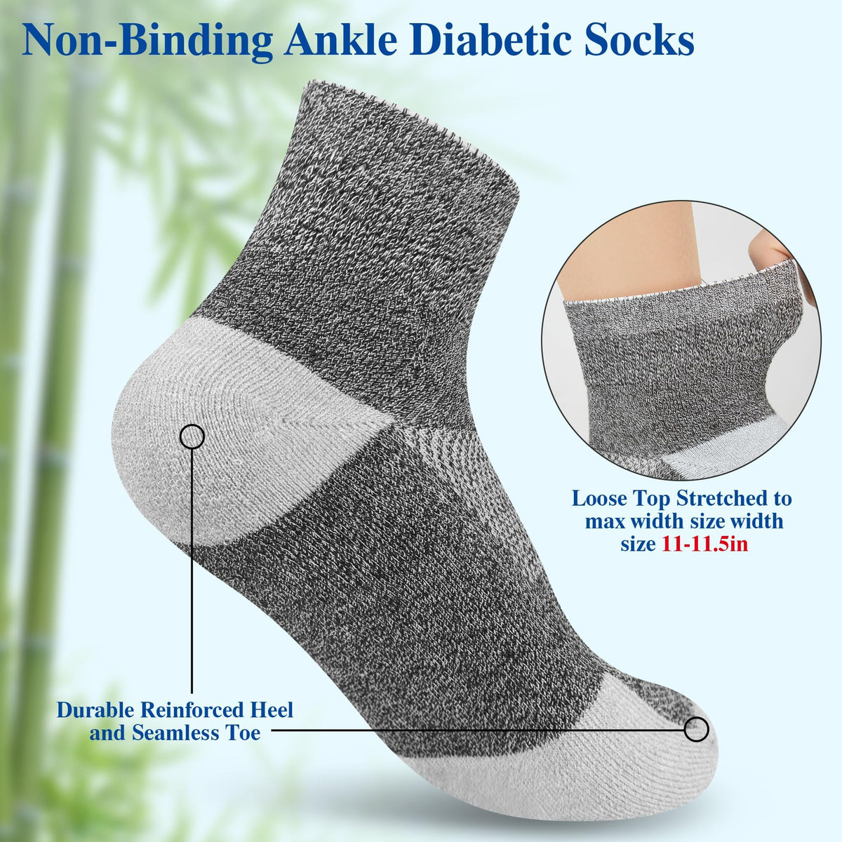 6 Pairs Ankle Diabetic Socks Q2321